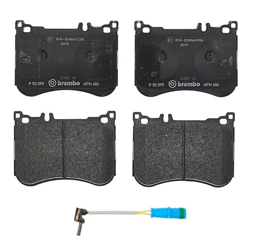 Mercedes Brakes Set Kit - Pads Front (Low-Met) (with Sensor) 2319050014 - Brembo 2262544KIT